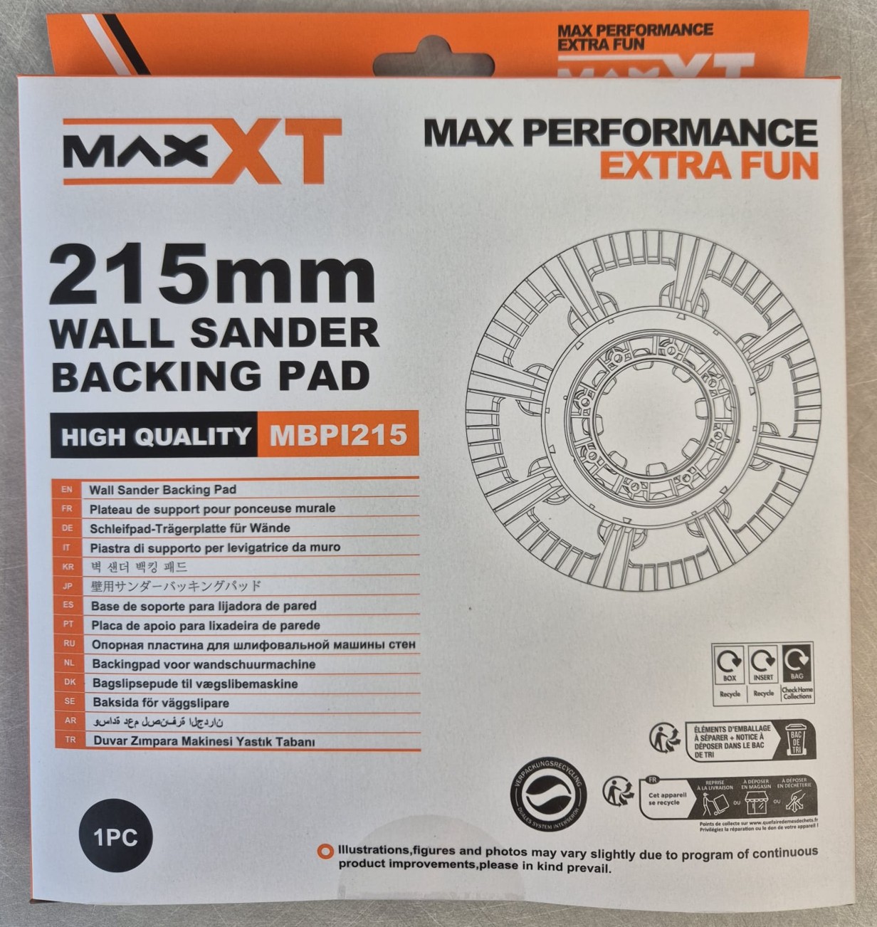 MaxXT 215mm Backing Pad