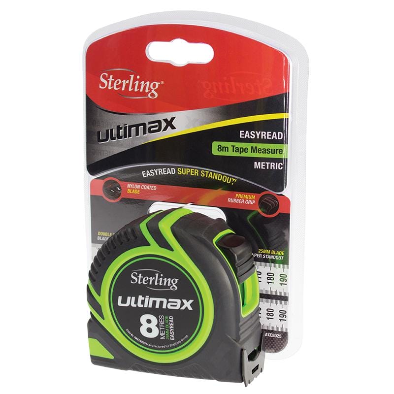 Sterling Ultimax Tape Measure 8m X 25mm
