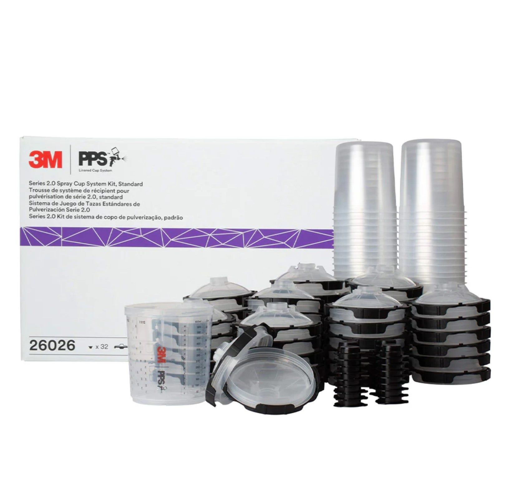 3M PPS Spray Cups 650ml Box.50