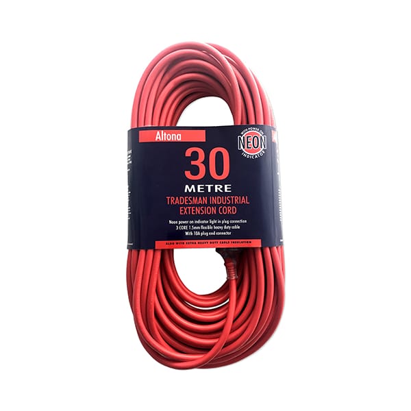 Red Extra Heavy Duty Extension Lead 30m