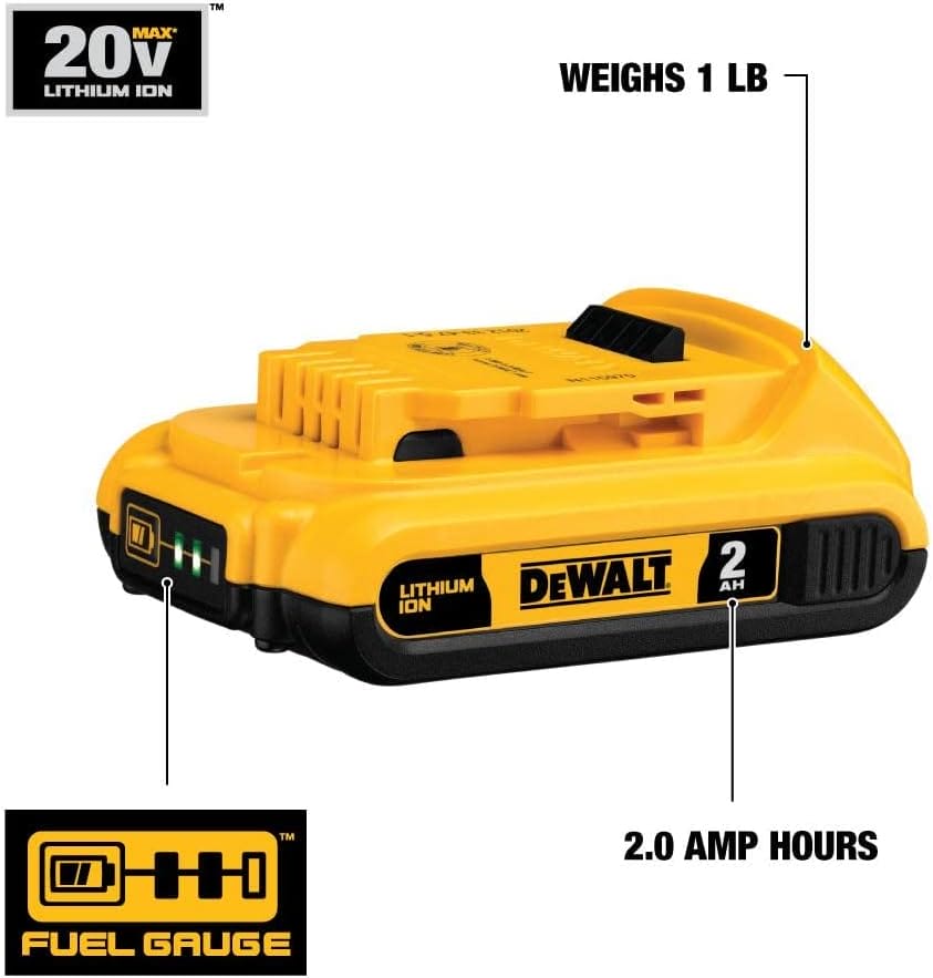 DEWALT 18V 2.0 Ah Lithium Ion Battery Pack