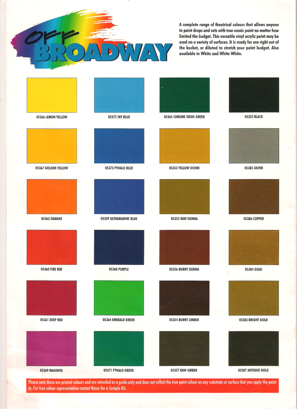 Rosco Off Broadway Scenic Paint